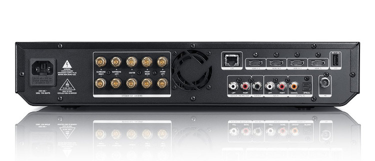 Rear view of the Impaq 8000 blu-ray AV-receiver