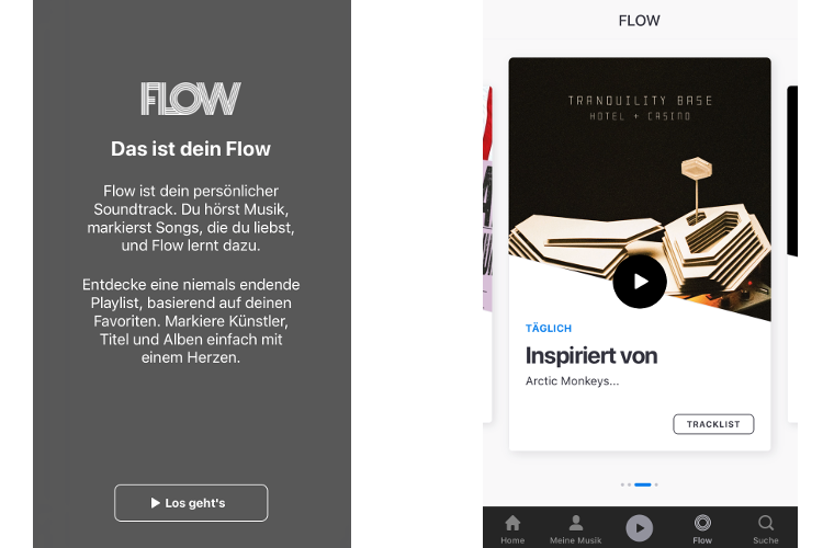 Two screenshots from the Deezer app.