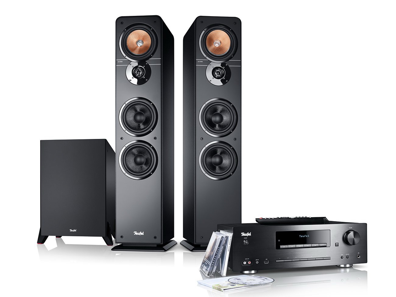 Stereoanlange Ultima 40 Kombo Power Edition zwei Standlautsprecher, Subwoofer und Receiver