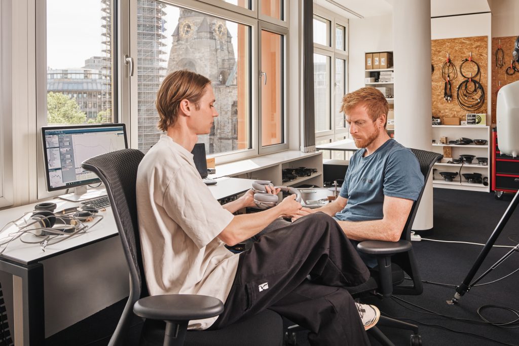 
Christoph and Sebastian in Teufel's acoustics office