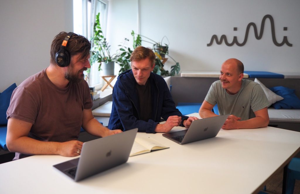 Robert (Technical Product Manager, left) Florian (CPO, middle) and Peter (Product Owner) from Mimi Technologies